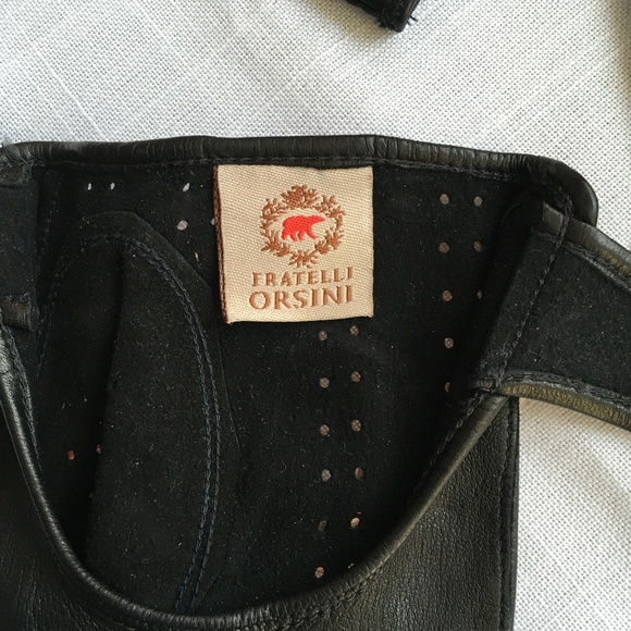 Fratelli Orsini Black Leather Driving Gloves, Size 8 - Picture 5 of 7